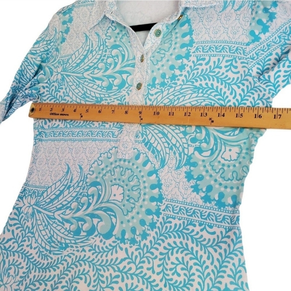 J. Mclaughlin Popover Women XSmall 3/4 Sleeve Modal Paisley Beachy Preppy Golf S - Picture 7 of 11